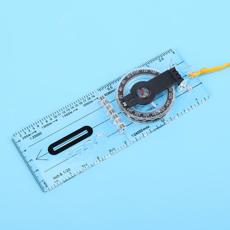 Foldable Map Compass Multifunctional Transparent Acrylic Outdoors Tool for Camping Hiking - Image 4