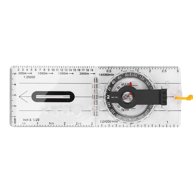 Foldable Map Compass Multifunctional Transparent Acrylic Outdoors Tool for Camping Hiking - Image 2