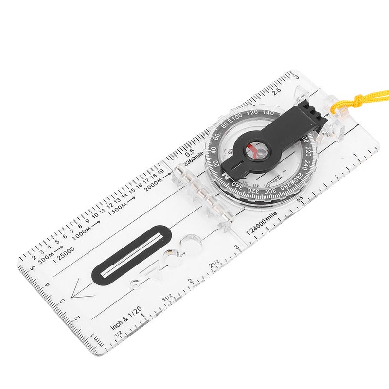 Foldable Map Compass Multifunctional Transparent Acrylic Outdoors Tool for Camping Hiking - Image 3
