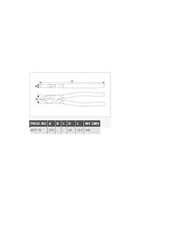 Taparia Taparia MCP-10 255mm Combination Plier with Joint Cutter Hand Tools for Professionals (Pack of 1)  - Image 2