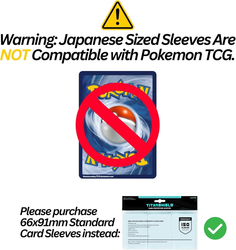 TitanShield (150 Sleeve/Clear) Small Japanese Sized Trading Card Sleeves Deck Protector for Yu-Gi-Oh, Cardfight!! Vanguard & Photocards - Image 3