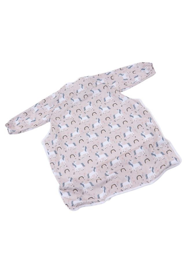 Thoraya - Coverall Baby Feeding Bibs Integrated Waterproof Anti Fouling Polyester Long Sleeve Baby Coverall Bib Horse - Image 1