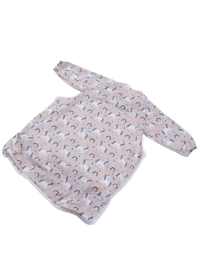 Thoraya - Coverall Baby Feeding Bibs Integrated Waterproof Anti Fouling Polyester Long Sleeve Baby Coverall Bib Horse - Image 1