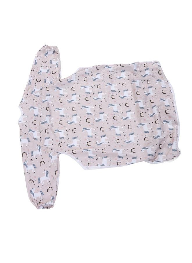 Thoraya - Coverall Baby Feeding Bibs Integrated Waterproof Anti Fouling Polyester Long Sleeve Baby Coverall Bib Horse - Image 1