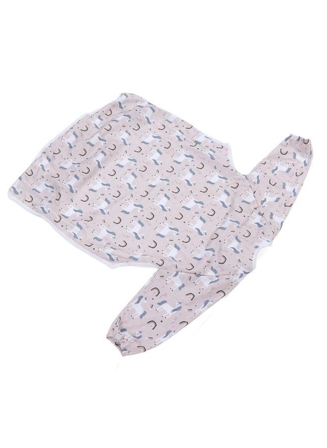 Thoraya - Coverall Baby Feeding Bibs Integrated Waterproof Anti Fouling Polyester Long Sleeve Baby Coverall Bib Horse - Image 1