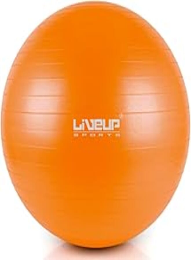 Liveup ls3222 anti burst gym ball suitable for training and workout, orange, 65 cm