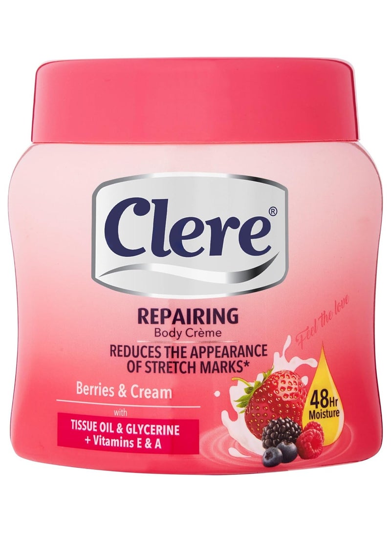 CLERE body creme reduces the appearance of stretch marks with Vitamin E & A - 500 ml
