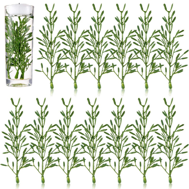 WILLBOND 50 Pcs Faux Flowers for Floating Candles Floating Flowers Vase Fillers for Centerpieces Mini Flower Filler Filling in Cylinder for Wedding Centerpiece Party Decor Green