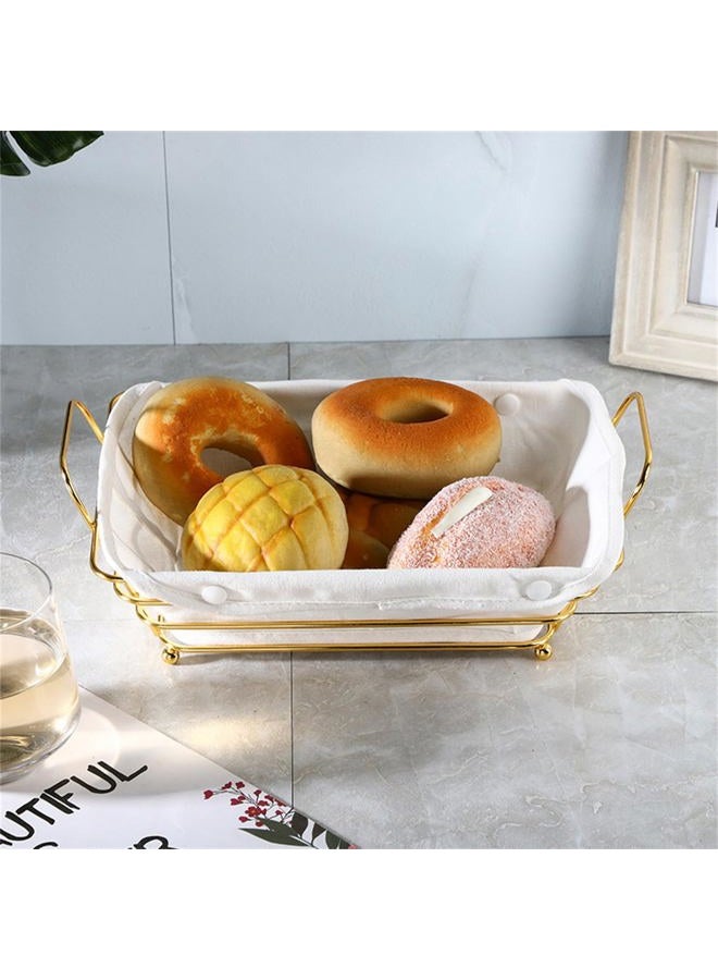 Sthrucrack Gold Baskets for Bread Serving, Parties Gold Wire Basket for Fruit Vegetables Bread (2) - Image 4