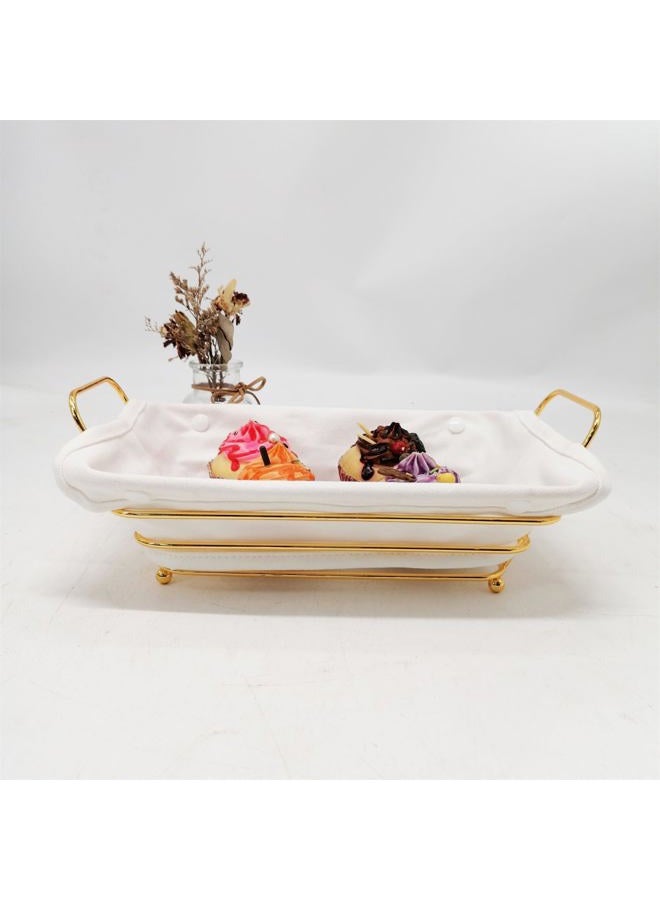 Sthrucrack Gold Baskets for Bread Serving, Parties Gold Wire Basket for Fruit Vegetables Bread (2) - Image 3