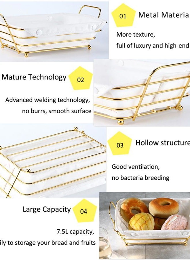 Sthrucrack Gold Baskets for Bread Serving, Parties Gold Wire Basket for Fruit Vegetables Bread (2) - Image 5