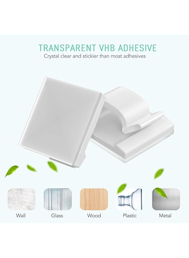 erorex 110Pcs White Cable Clips Adhesive Cable Management Clips Cable Organizer Cord Holder Clamps Electrical Wire Tidy Holder For Ethernet Cables Office Home Fairy Light - Image 3