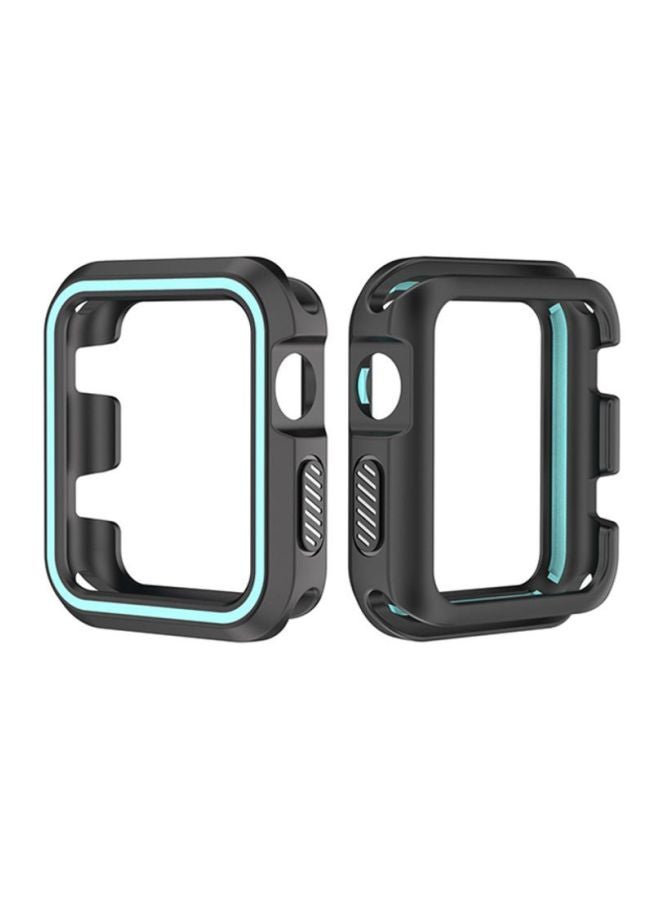 Voberry Rugged Armor Bumper Protective Case Cover For Apple Watch Series 1/2/3 42mm Black/Blue - Image 1