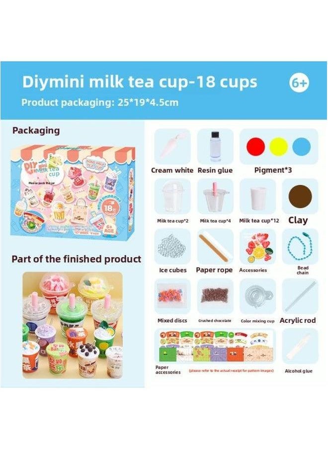 Mr. Toy Little Dessert Teacher Children's Creative Handmade Diy Making Simulation Cup Ice Cream Toy-Specifications:Little Milk Tea Artist  - Image 1