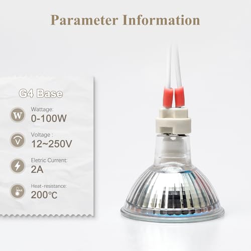 DiCUNO G4, GU5.3 Bi-Pin Ceramic Base Socket, MR16, MR11 Halogen Incandescent LED Bulb Holder Wire Connector (12pcs) - Image 3