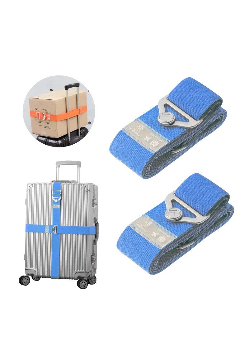 SYOSI Luggage Straps, Suitcase Bungee Belts, Adjustable Suitcase Belts Travel Accessories, Packing Straps Travel Belts Accessories for Business Traveling Packing, L and S size, 2Pack (Blue) - Image 1