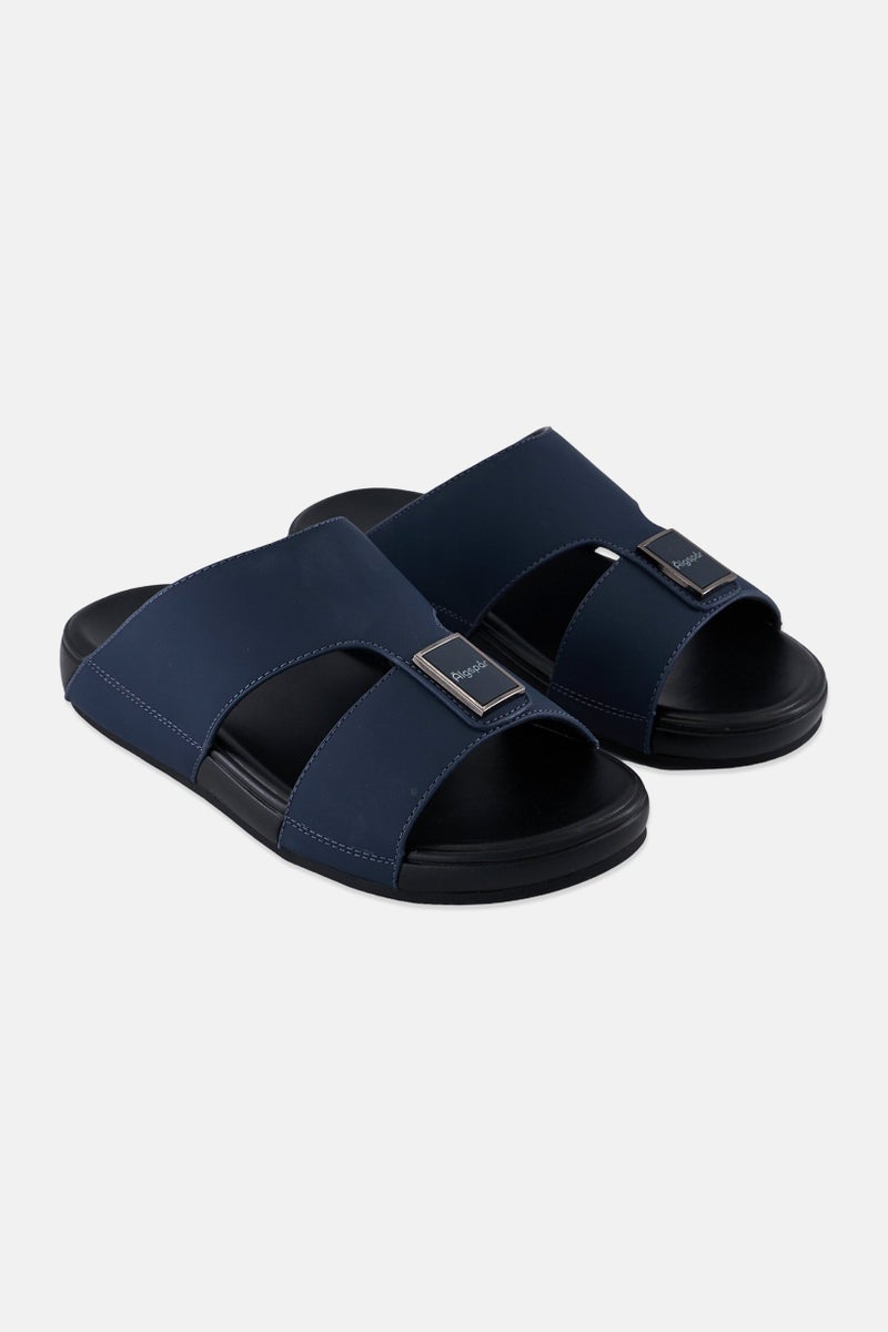 Algspar Men Slip On Arabic Sandals, Black - Image 1