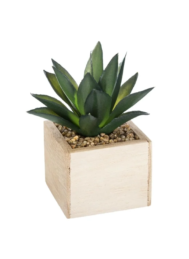 Atmosphera Easy Maintenance Realistic Looking Decorative Artificial Plant with Pot Green and Beige 14 cm 160066