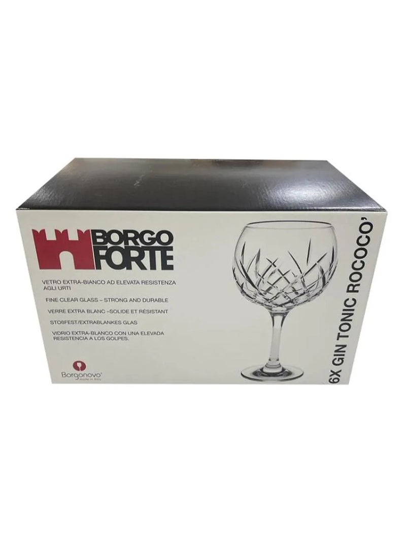 Borgonovo Cal.Gin Tonic 620ML Rococo 62 Large Set Of 6