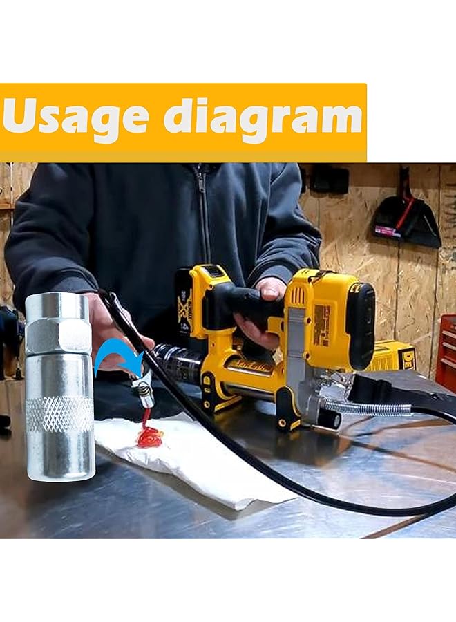 4Pcs Grease Gun Couplers,Steel High Pressure Grease Gun Nozzle Tip Replacement 1/8" Npt Threaded Grease Gun Fittings Fit For Standard 1/8" Npt Grease Hoses,Grease Gun Ends Connectors
