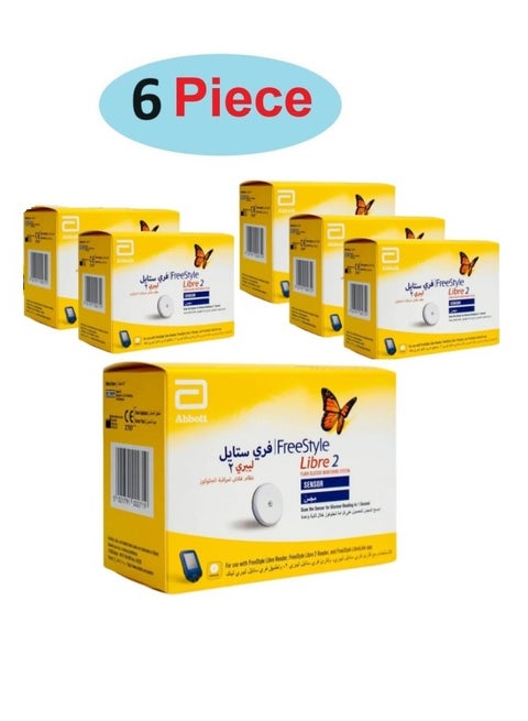 FreeStyle Libre 2 Flash Glucose Monitoring System Sensor Kit (6 Pieces)