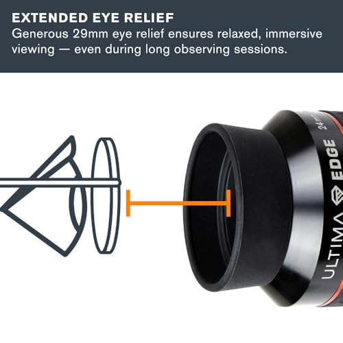 Celestron 93453 Ultima Edge 24mm Parfocal Ultra Flat Field Eyepiece Designed for 1.25" Focusers - Incredibly Crisp Views, Fully Multi-Coated Lens, Moulded Rubber Grip, Black - Image 5