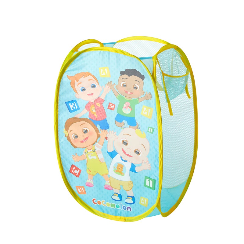 Idea Nuova Cocomelon Pop-Up Hamper with Durable Carry Handles, Kids Laundry & Room Storage Organizer, 21â€H x 13.5â€W x 13.5â€L - Image 1