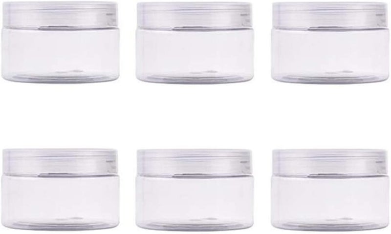100G/3.3 Oz Jars PET Plastic Empty Cosmetic Containers Cases Cream Lotion Box Ointments Bottle Food Bottle Makeup Pot Jar Pack of 6Pcs