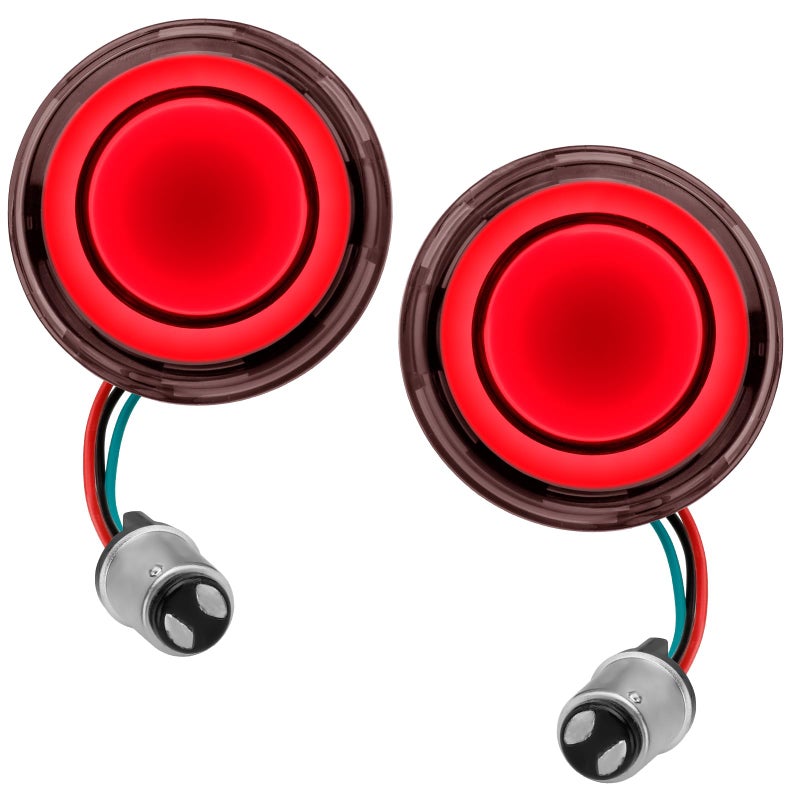 VG MOTO Motorcycle 1157 LED Turn Signal Light Front Rear 2 Inch Bullet Smoked Lens Compatible with Harley Softail Touring Dyna Fat Boy Sportster Road King Street Glide Electra Glide