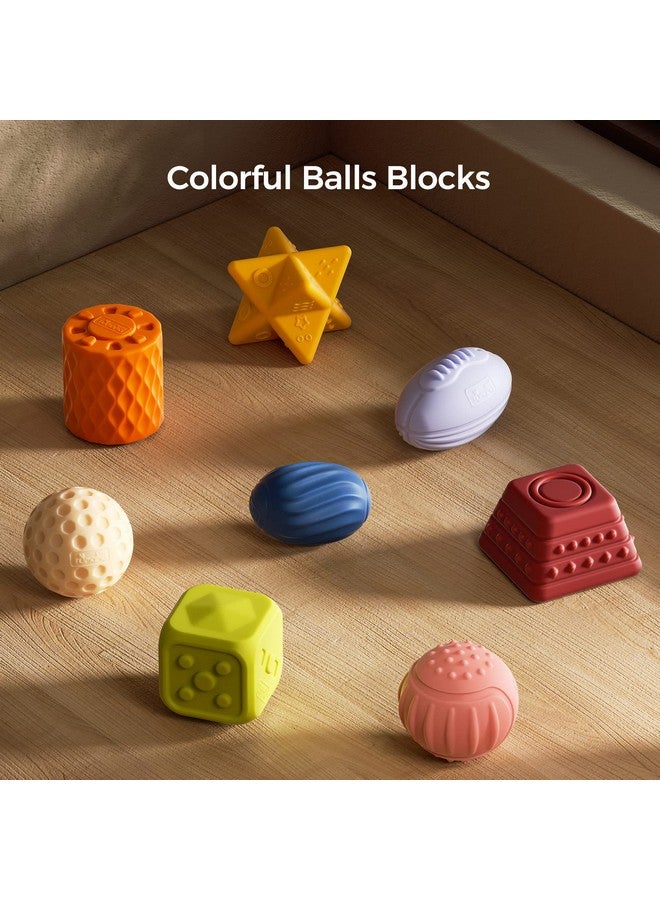 TUMAMA Baby Sensory Ball Set,Soft Textured Squeeze Balls Montessori Toys Easter Egg for Babies Toddlers 3-12 Months,8 Pack - Image 2