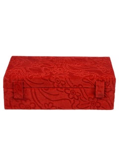 Kuber Industries Kuber Industries Bangle Box | Velvet Jewellery Gifts Organizer | Bracelet Organizer for Women | Bangle Box for Women | Self Cut Work |2 Rod Bangle Organizer | Pack of 2 | Red  - Image 2