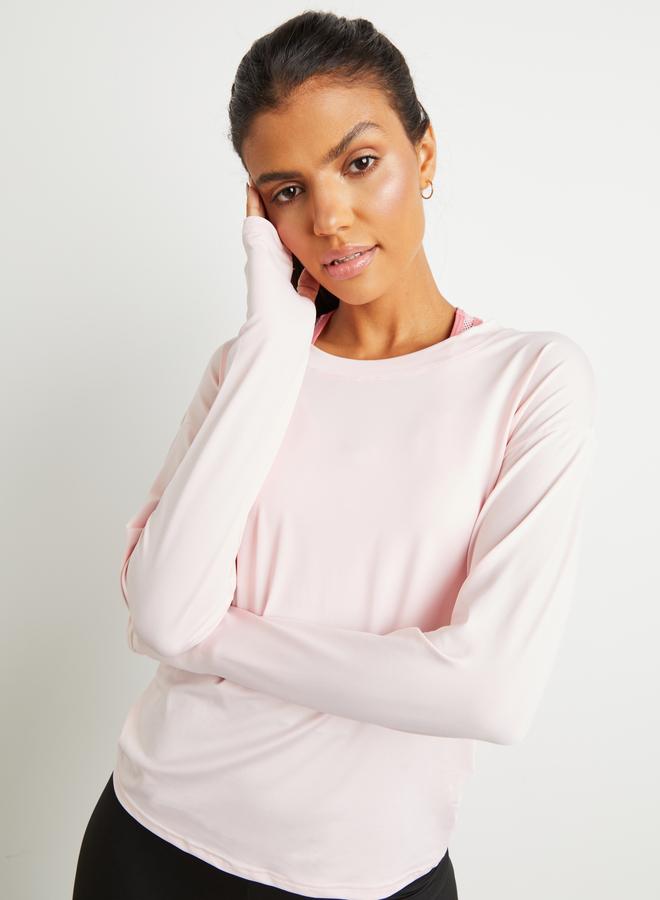 Styli Active Double Layer Open Back Long Sleeves Yoga Top - Image 5