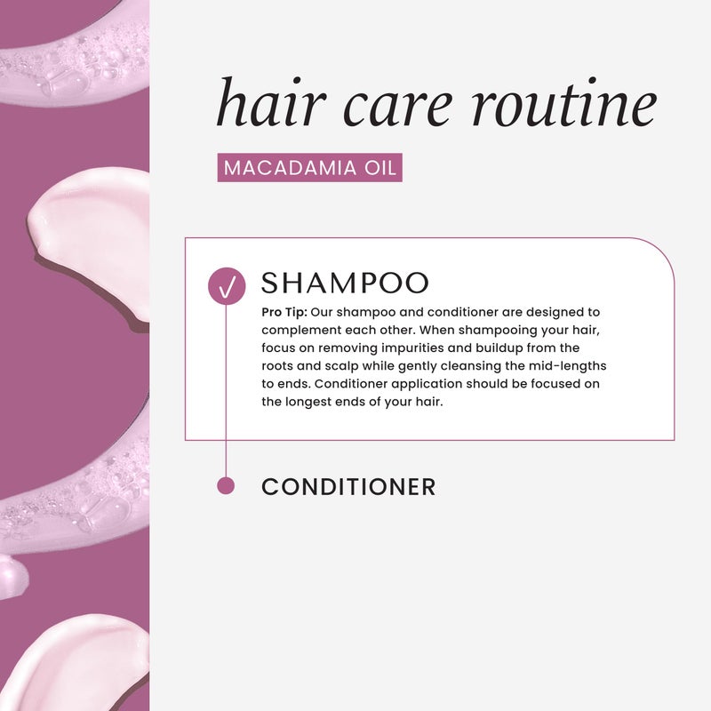 HASK Macadamia Oil Moisturizing Shampoo + Conditioner Set | For All Hair Types, Sulfate-Free, Paraben-Free, Gluten-Free, Cruelty-Free, Color Safe | 12oz each - Image 4