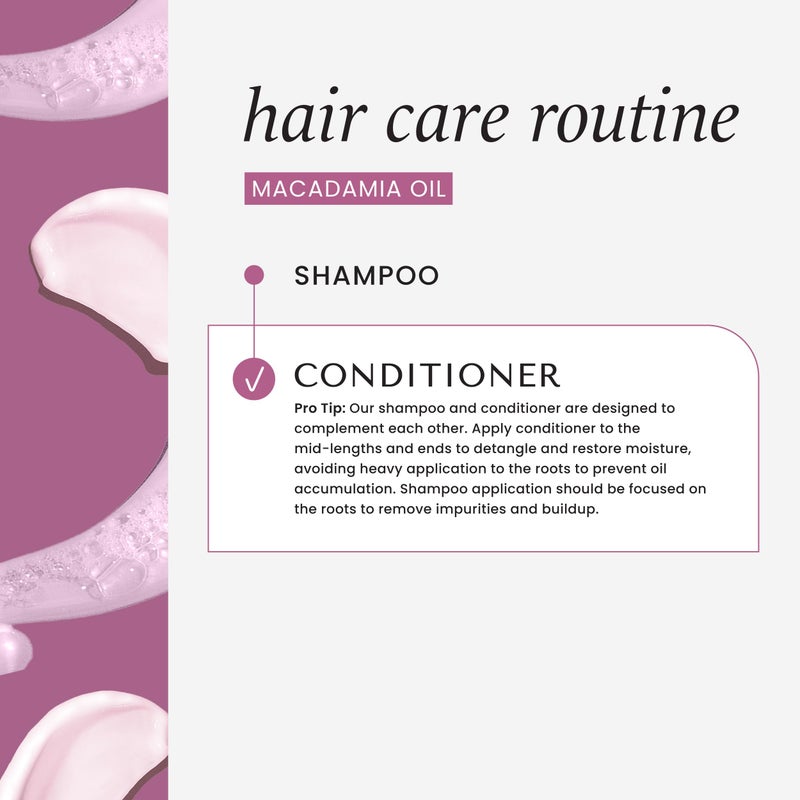 HASK Macadamia Oil Moisturizing Shampoo + Conditioner Set | For All Hair Types, Sulfate-Free, Paraben-Free, Gluten-Free, Cruelty-Free, Color Safe | 12oz each - Image 5