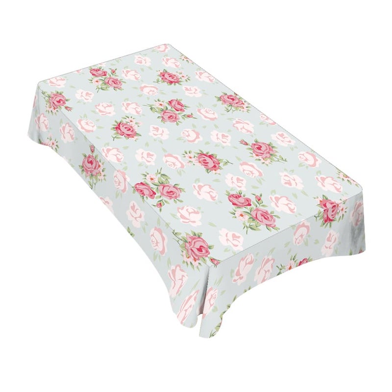 TKS MITLAN Pink Rose Tablecloth Decor Chic Flowers Romantic Vintage Style Spring Table Cloth Dining Room Kitchen Table Cover 60" X 84" Oblong/Rectangle - Image 1