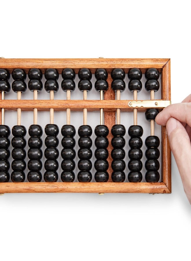 Black long Di fang Digital Standard Abacus-28.5cm-Professional 13-Column Soroban Calculator (Functional and Educational Tool) Vintage-Style Chinese Wooden Abacus. - Image 4