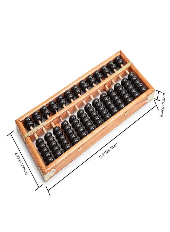 Black long Di fang Digital Standard Abacus-28.5cm-Professional 13-Column Soroban Calculator (Functional and Educational Tool) Vintage-Style Chinese Wooden Abacus. - Image 3