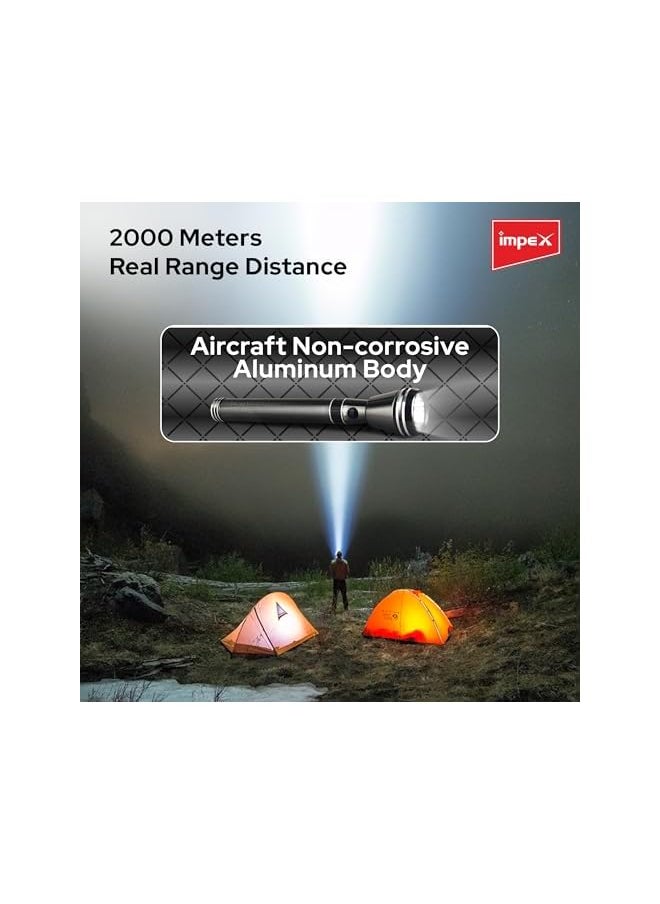 Impex Impex CB 2223 5W Cree LED Rechargeable LED Handheld Flashlight 2 Pcs Combo with Aircraft non corrosive aluminium body  - Image 5