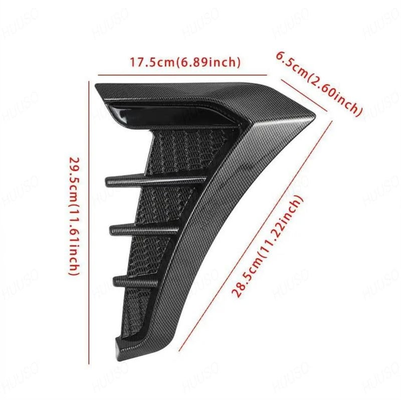 HUUSO 2-Pack Carbon Black Sports Car Air Vent Trim HD-717, Sleek Decorative Fender Stickers for Exterior Styling Compatible with All Cars - Image 5