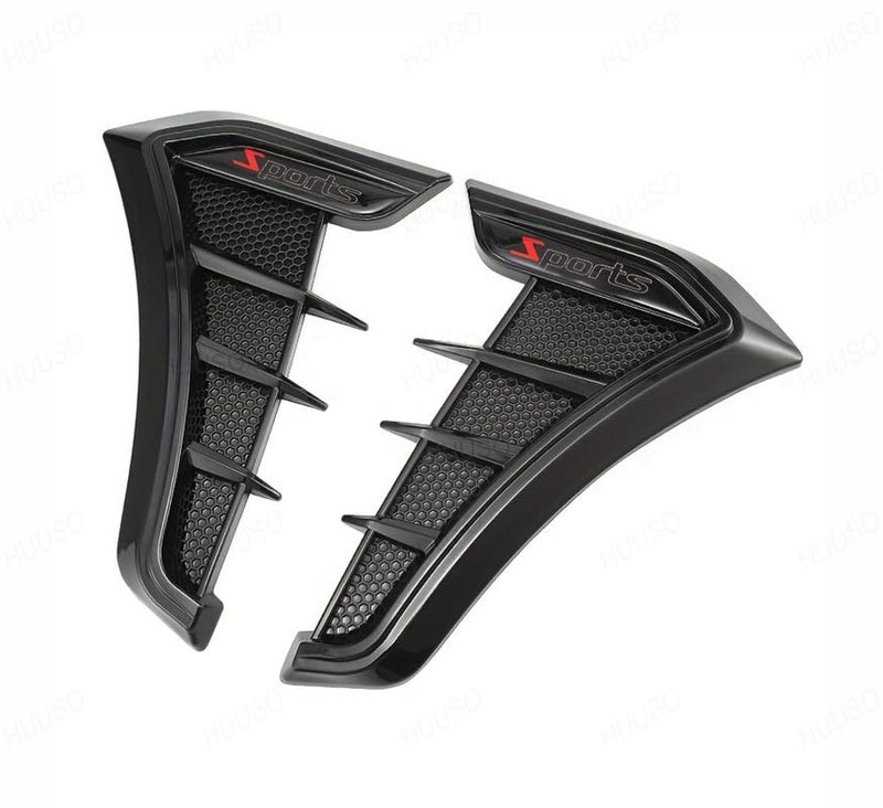 HUUSO 2-Pack Carbon Black Sports Car Air Vent Trim HD-717, Sleek Decorative Fender Stickers for Exterior Styling Compatible with All Cars - Image 3