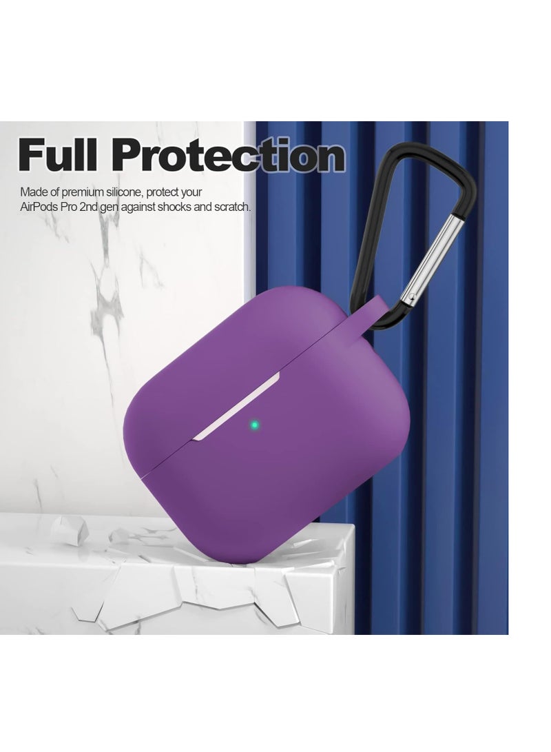 Compatible for AirPods 4th Generation Case 2024- Full Body Protective Shock-Resistant Silicone Case Cover Compatible with Apple AirPod 4 Case, Front LED Visible, With Carabiner