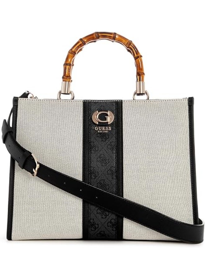 جس حقيبة GUESS Kerima بشعار 4G – لون طبيعي مع تفاصيل بلون الحليب (أناقة يومية عملية) - Image 1