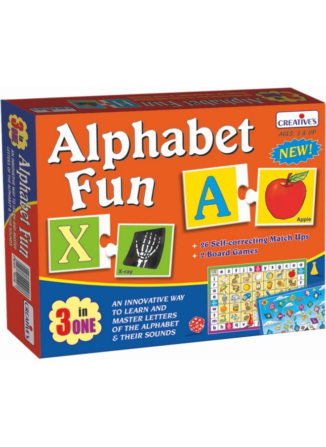 Creative's Creative's Alphabet Fun 3 in 1 | Alphabet Learning Puzzles | Match Up Puzzles, Alphabet Race, Alphabet Kites | Educational Game for Children | Puzzles & Board Game | Ages 3 & Up  - Image 1