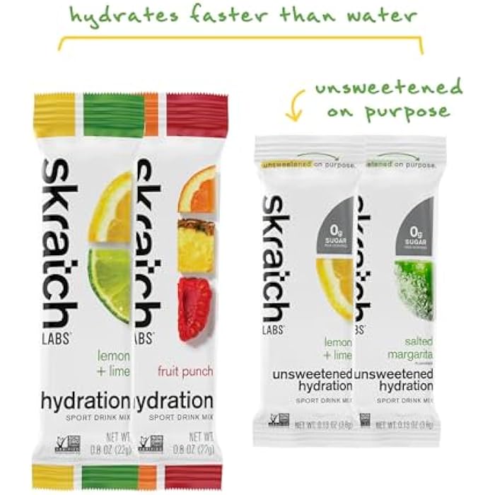 Skratch Labs Sample Pack - Hydration Drink Mix, Unsweetened Sport Drink Mix, Energy Chews, Energy Bar - Sports Nutrition Trial Variety Pack - for Running, Cycling, Hiking and Endurance Activities - Image 4