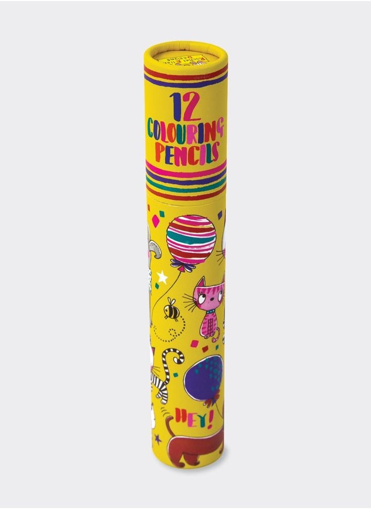 Rachel Ellen Childrens Cats and Dogs Colouring Pencil Tube  - Image 1