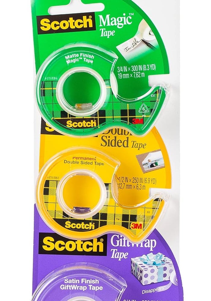 Scotch Tapes Promo 16 - Magic Tape, Gift-Wrap Tape, and Double-Sided Tape - 3 Dispensers/Pack - Image 1