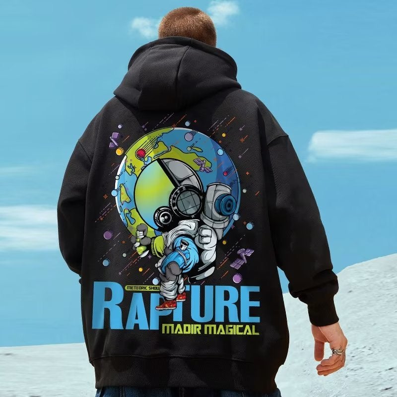Sweatshirt Men'S Plus Size Hooded Loose Plus Size Fat Plus Oversize Velvet Couple Clothing - Image 1