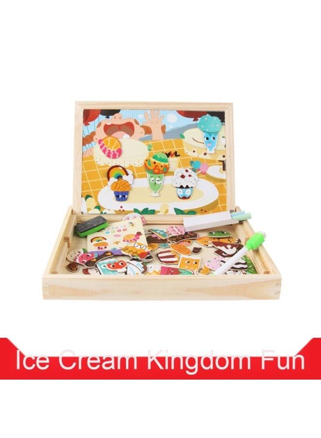 لوحة تلوين ثنائية الوجه للأطفال مع مغناطيس، لعبة تركيب ممتعة