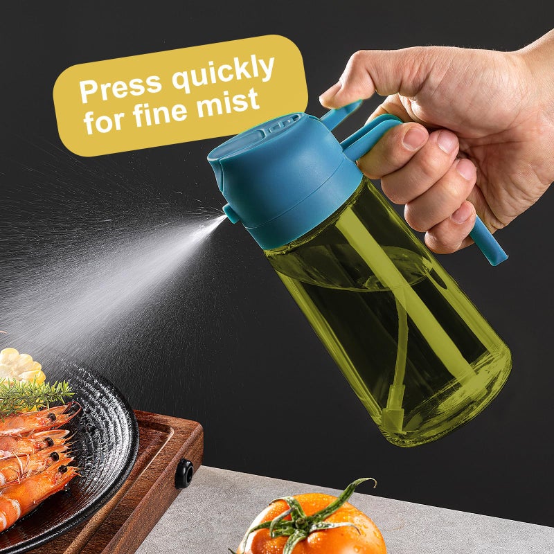 CXINYI - 16oz/470ml Olive Oil Dispenser for Kitchen with Stickers - 2 in 1 Olive Oil Sprayer for Cooking, Air Fryer, and Salad, Blue (Light-Proof Kitchen Gadget) - Image 4
