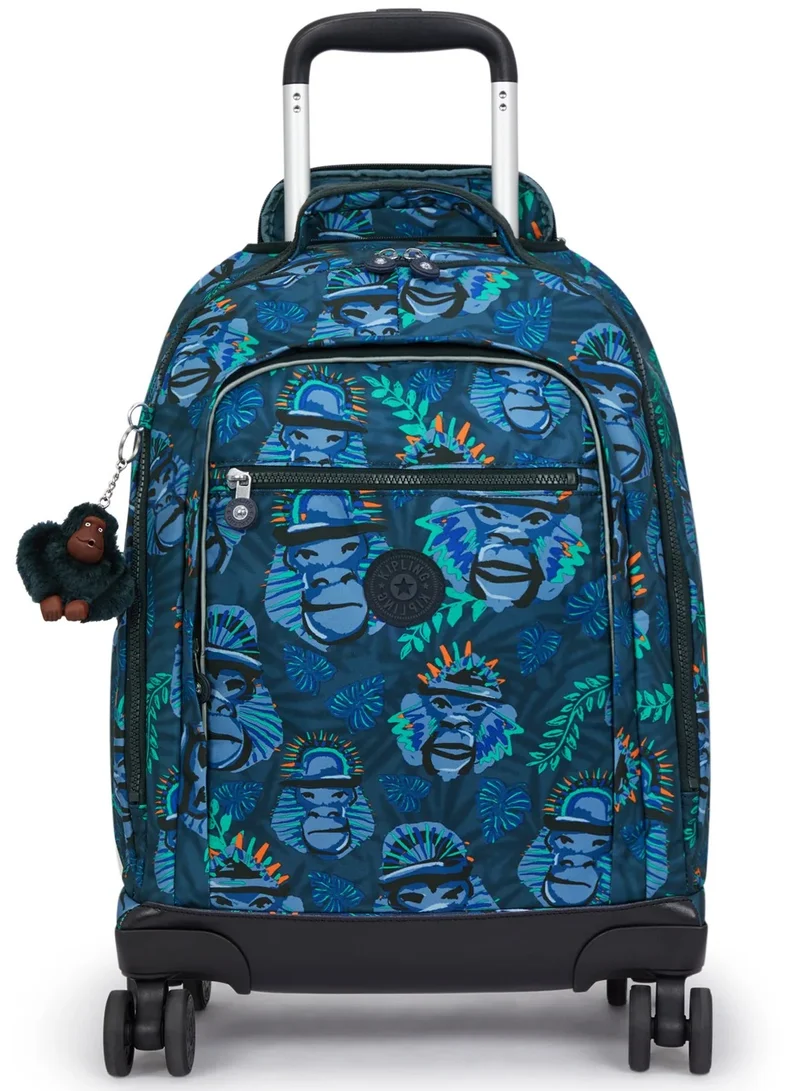 كيبلينغ حقيبة ظهر بعجلات كبيرة (بحماية للابتوب) للجنسين - بلو مونكي فن زيا